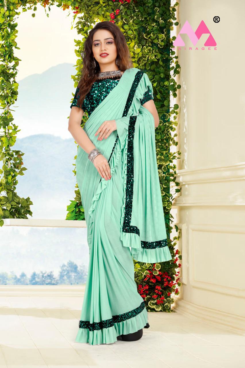 Clovia Knitted Latest Fancy Designer Lycra Ready To Wear Saree Collection